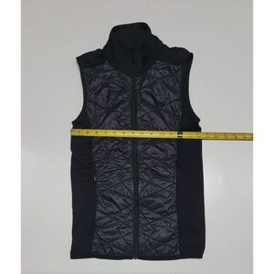 Athleta Quilted Vest Full Zip‎ Puffer Front High Neck Black Womens XS